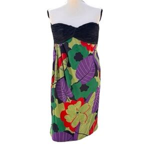 Emanuel Ungaro Parallele Floral Print Strapless Dress 8